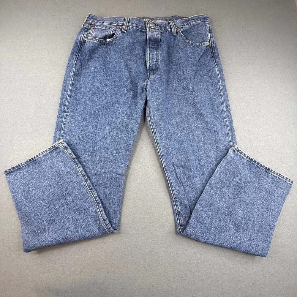 Levi's‎ 501 Original Fit Jeans Mens 38x34 Blue Denim Button Fly Straight Leg
